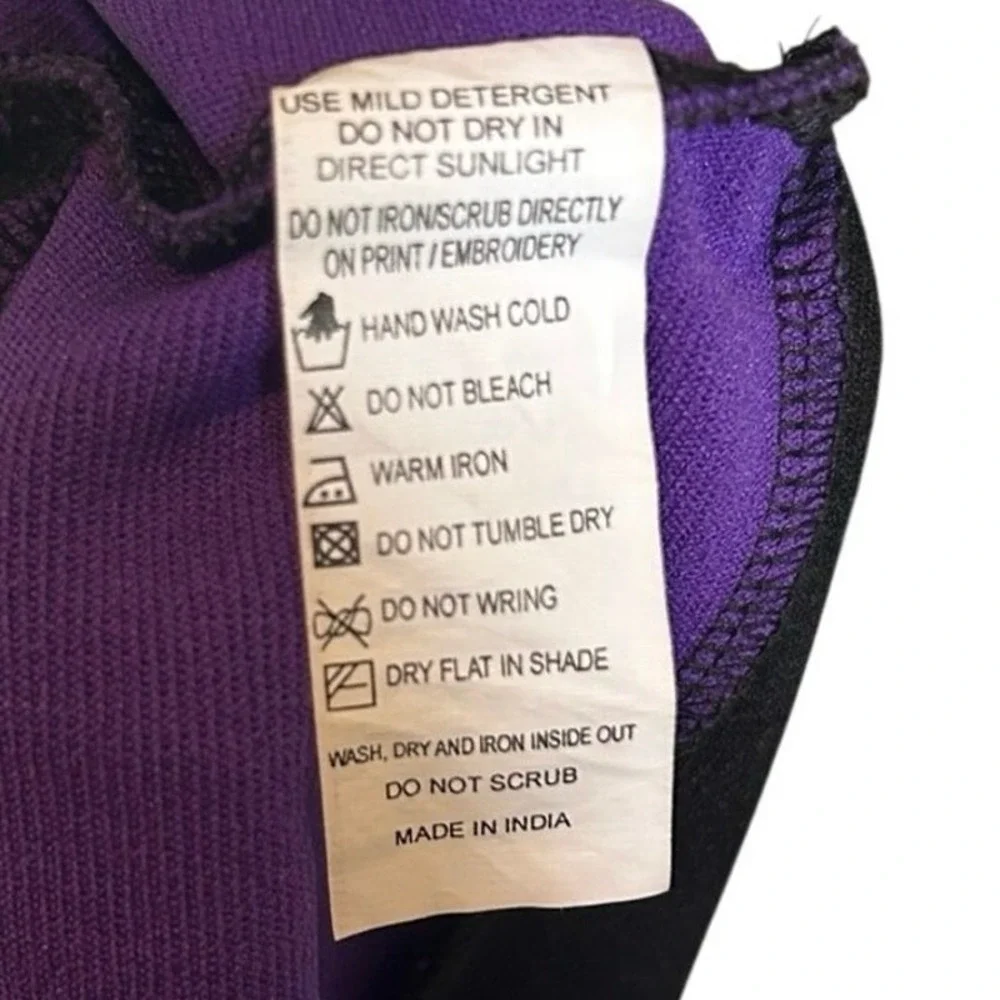 Purple Black Striped Fit & Flare Midi Dress Women's Medium Sleeveless Retro - Picture 6 of 8